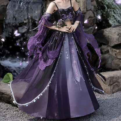 Purple Hanfu Skirt Cape Set SE23481