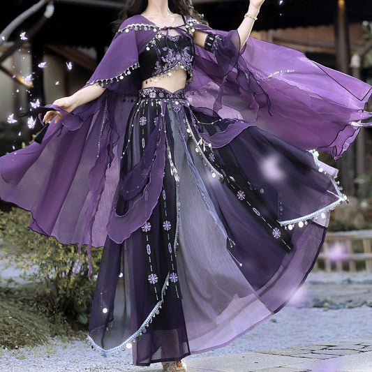Purple Hanfu Skirt Cape Set SE23481