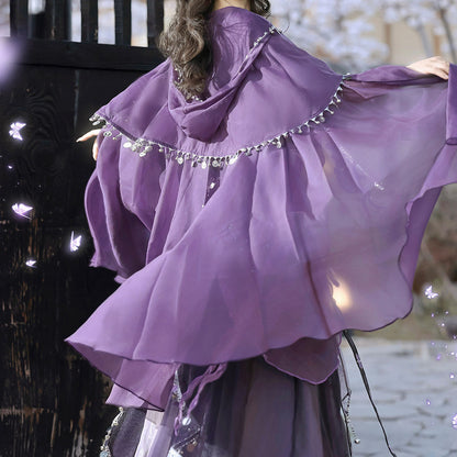 Purple Hanfu Skirt Cape Set SE23481