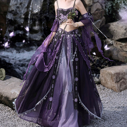Purple Hanfu Skirt Cape Set SE23481