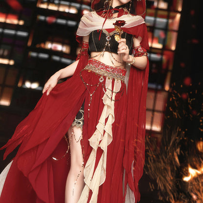 Red Desert Dancer Cosplay Skirt Set SE23864