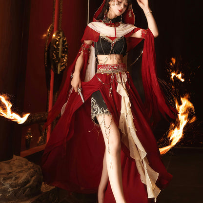 Red Desert Dancer Cosplay Skirt Set SE23864