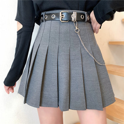 Retro Belt Pleated Skirt SE23911