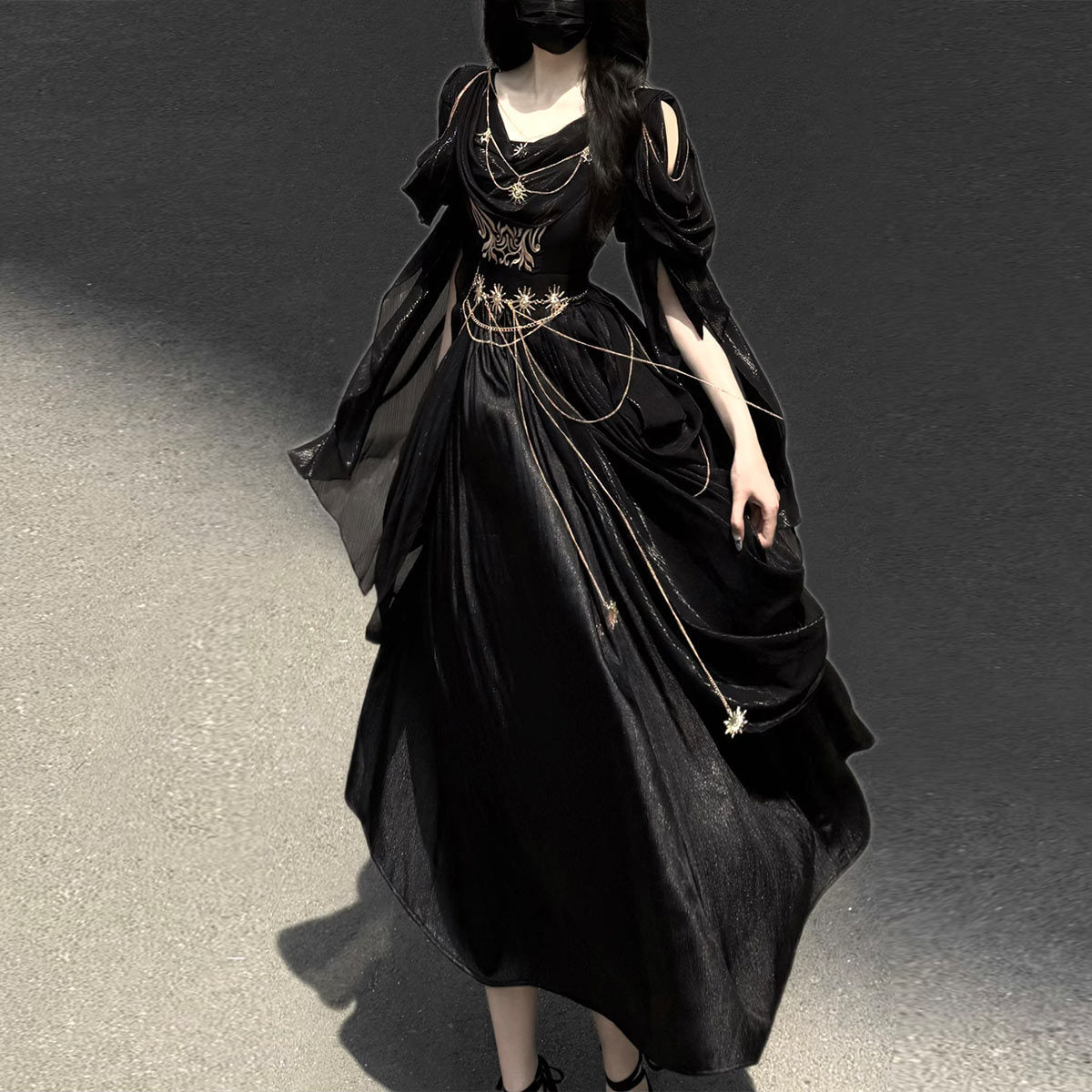 Retro Black Flower Dress SE23713
