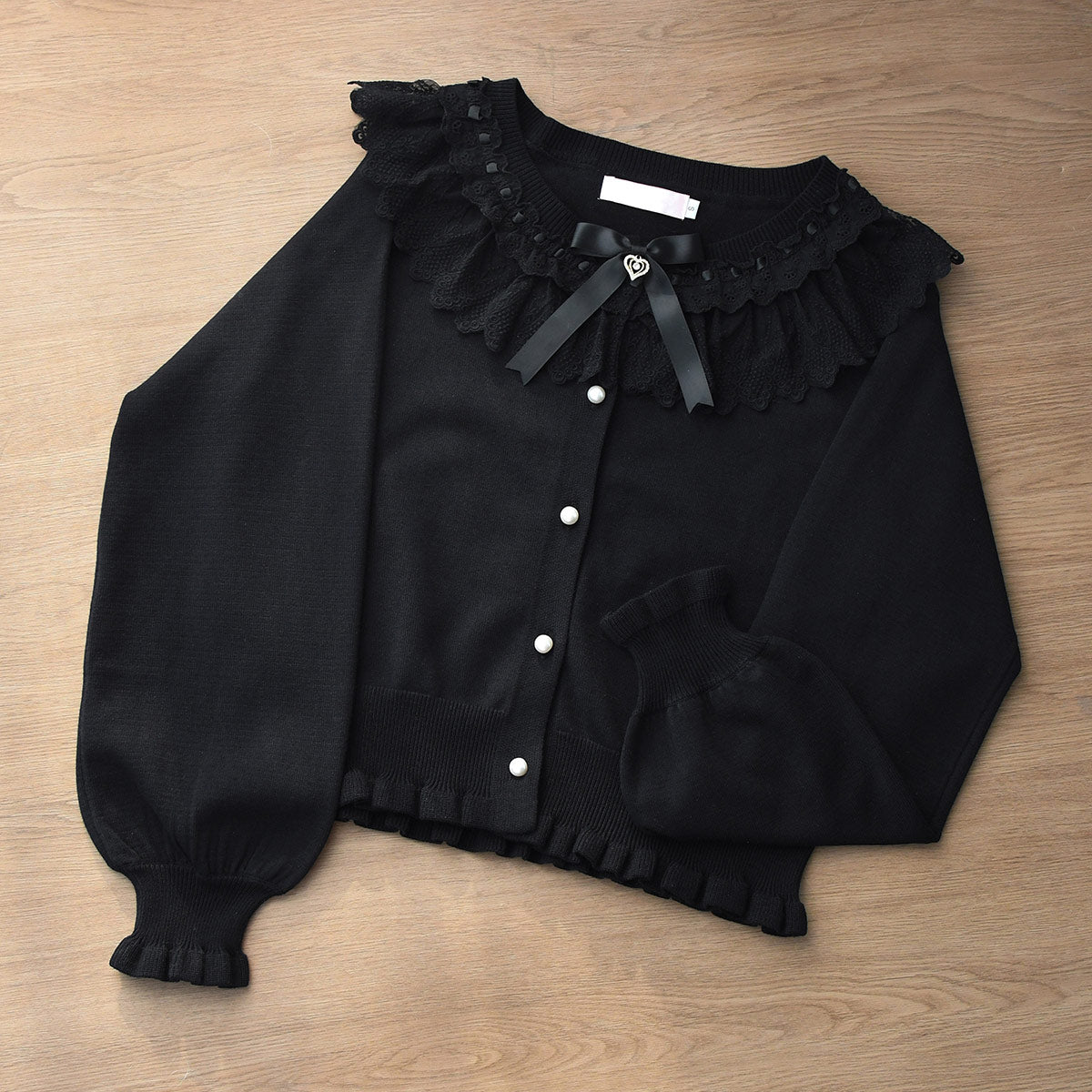 Retro Lace Bow Knitted Cardigan Sweater SE23903