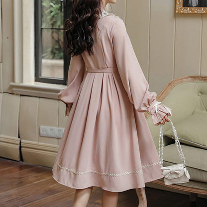 Retro Pink Bow Dress SE23725