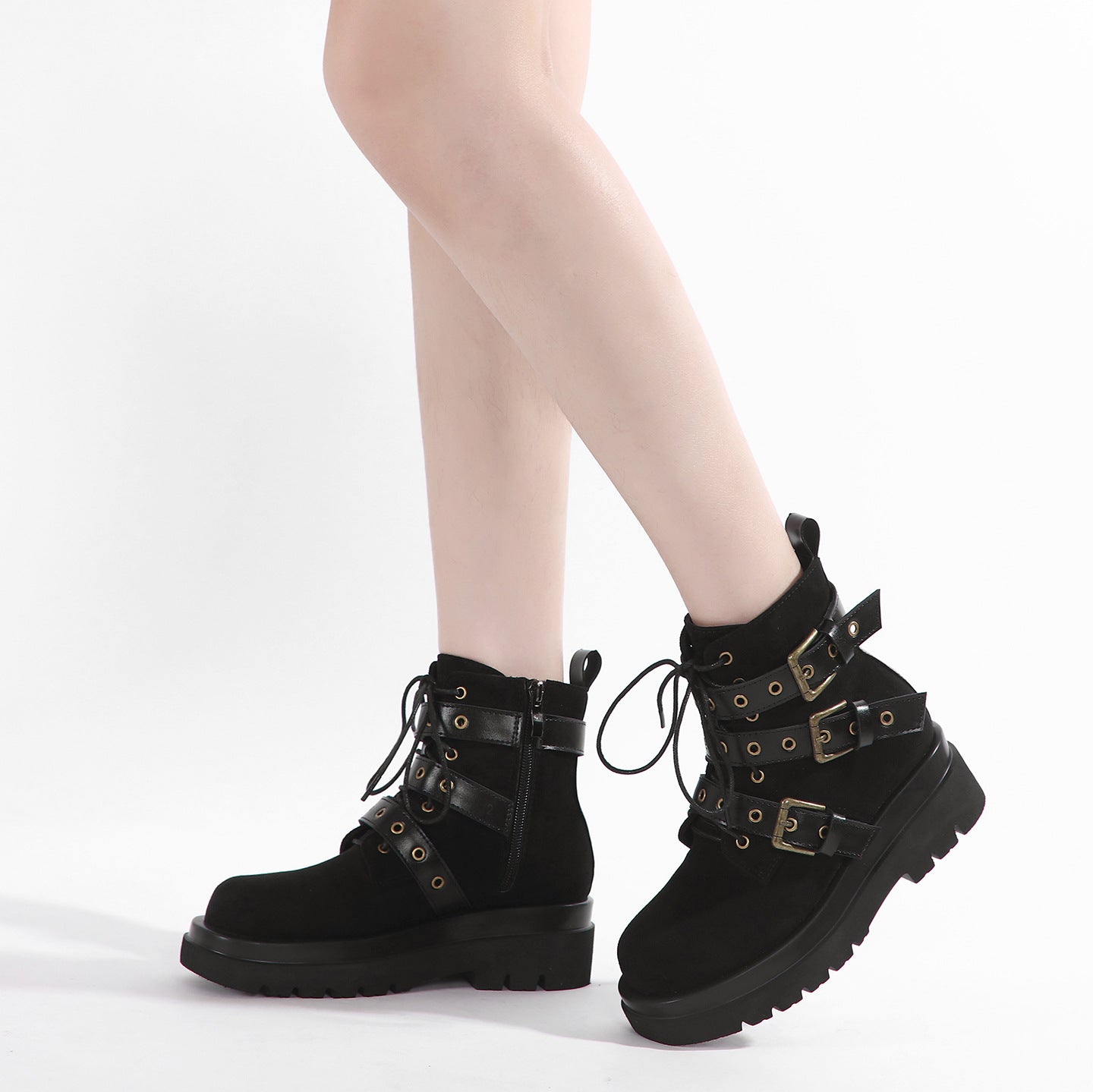 Retro Pu Buckle Ankle Boots SE23793