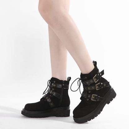 Retro Pu Buckle Ankle Boots SE23793