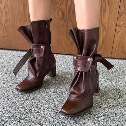 Retro Pu Motorcycle Shoes SE23782