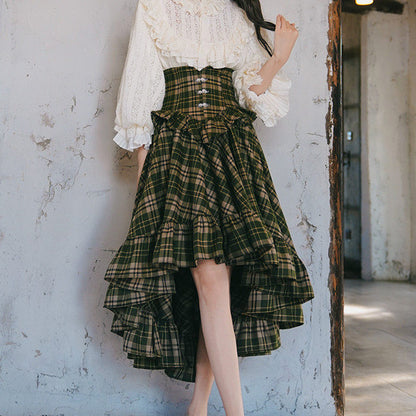 Retro Shirt Plaid Skirt Set SE23931