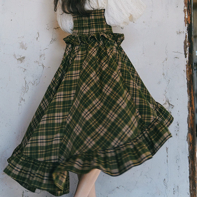 Retro Shirt Plaid Skirt Set SE23931