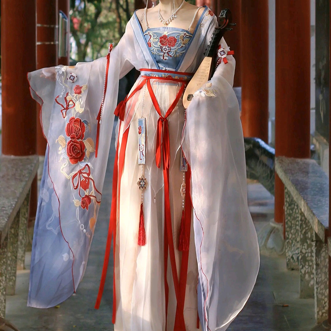 Ribbon Floral Embroidery Dress Set SE22761