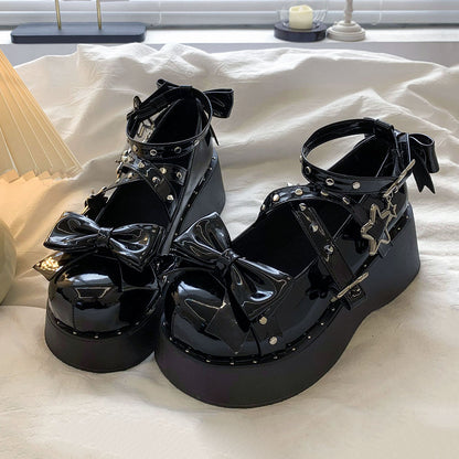 Rivet Bow Platform Shoes SE23169