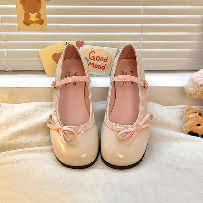 Round Toe Bow Kawaii Shoes SE22870