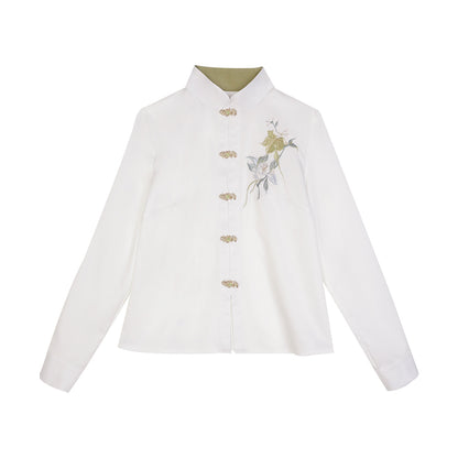Floral Blouse Skirt Hanfu Set SE22705