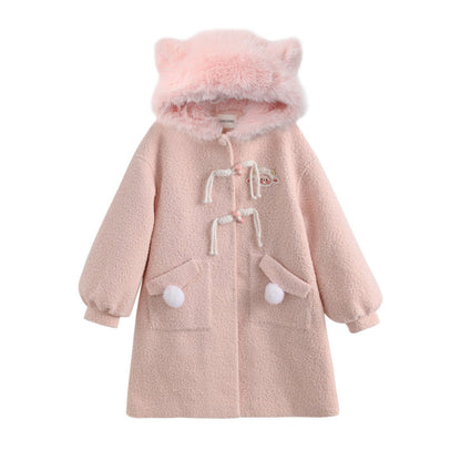 Sheep Embroidery Woolen Coat  SE23831