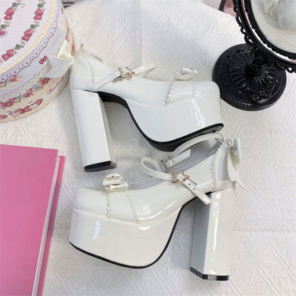 Star Bow Platform Heels Shoes SE22762