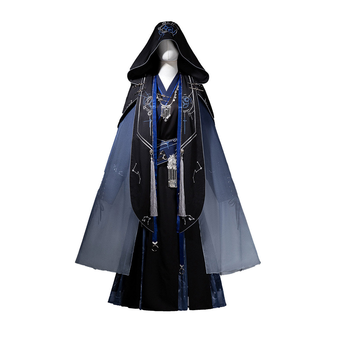 Starry Night Tassel Dress with Hooded Cape SE23842