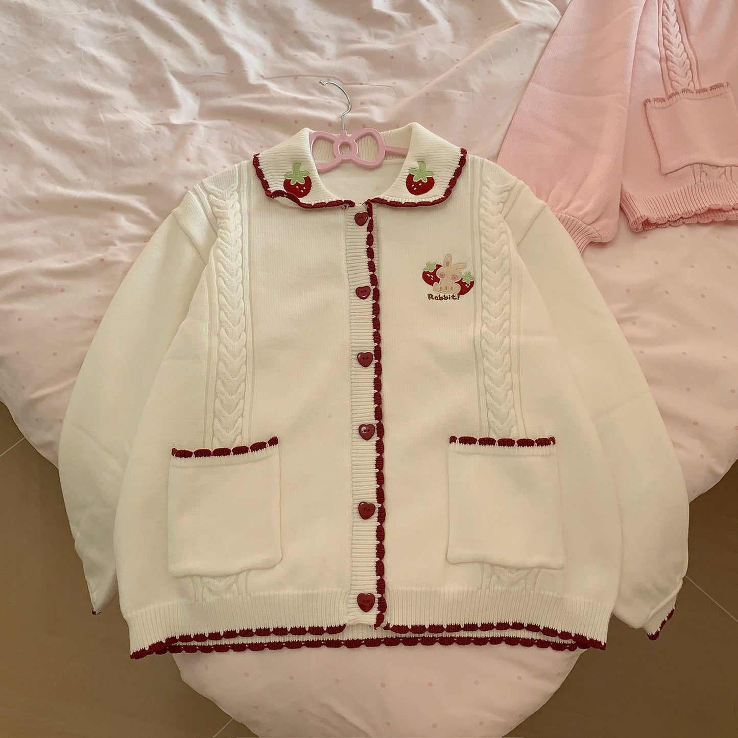 Strawberry Embroidery Cardigan Sweater SE23882