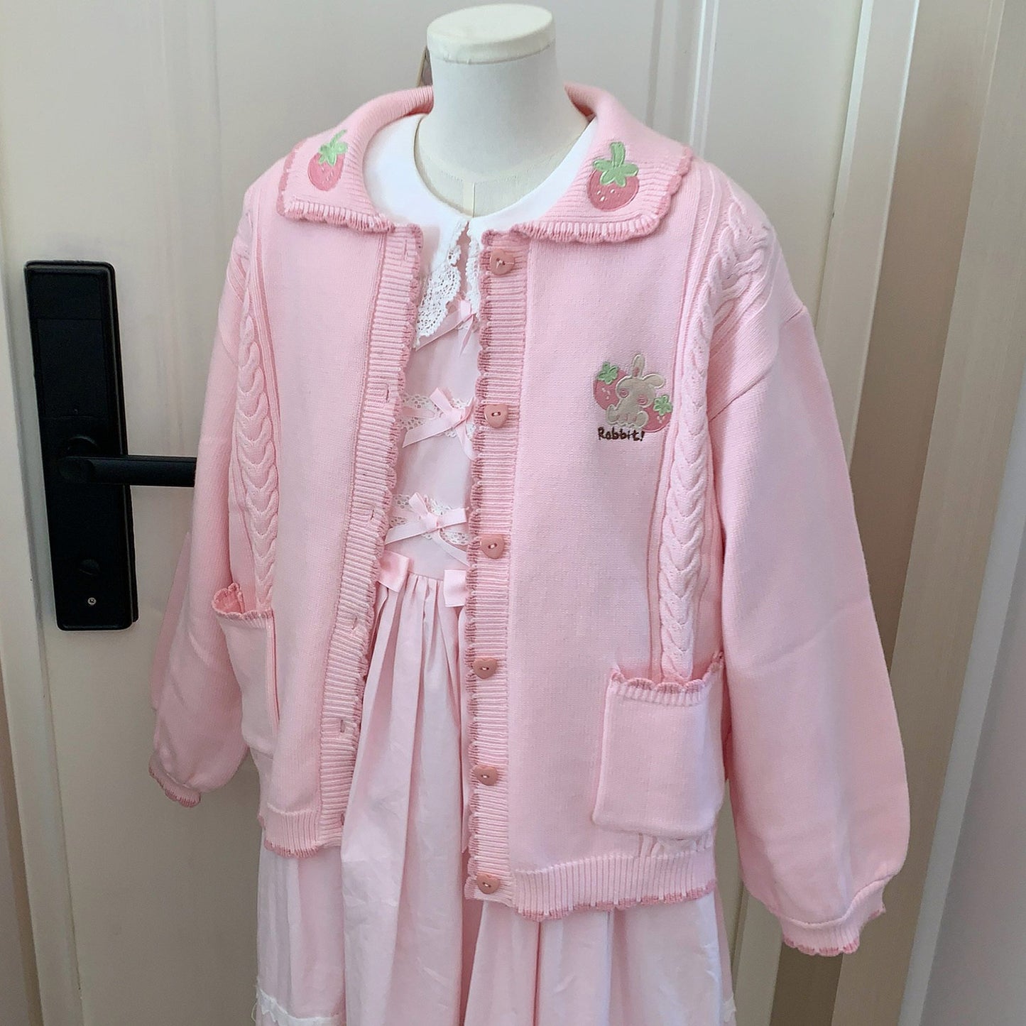 Strawberry Embroidery Cardigan Sweater SE23882