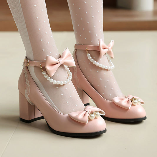 Sweet Bow Beaded Heels SE23386