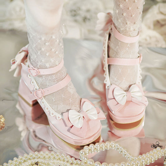 Sweet Butterfly Bow Heels Shoes SE23376