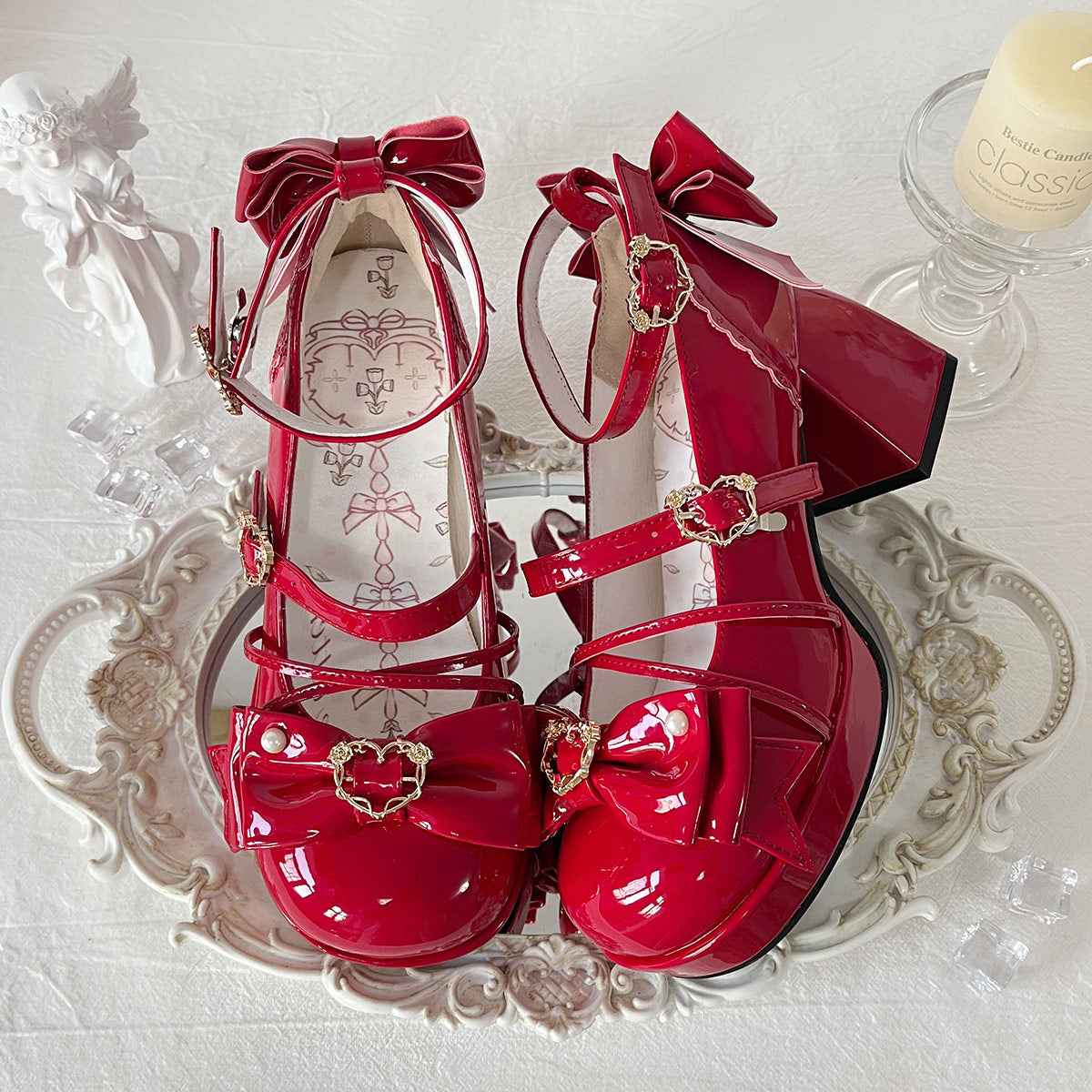 Sweet Lolita Bow High Heels Shoes SE23718
