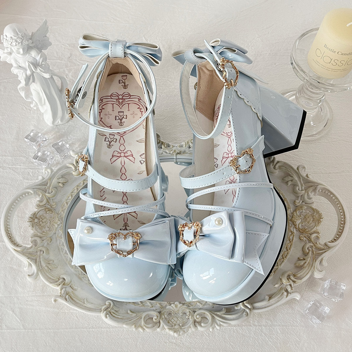 Sweet Lolita Bow High Heels Shoes SE23718