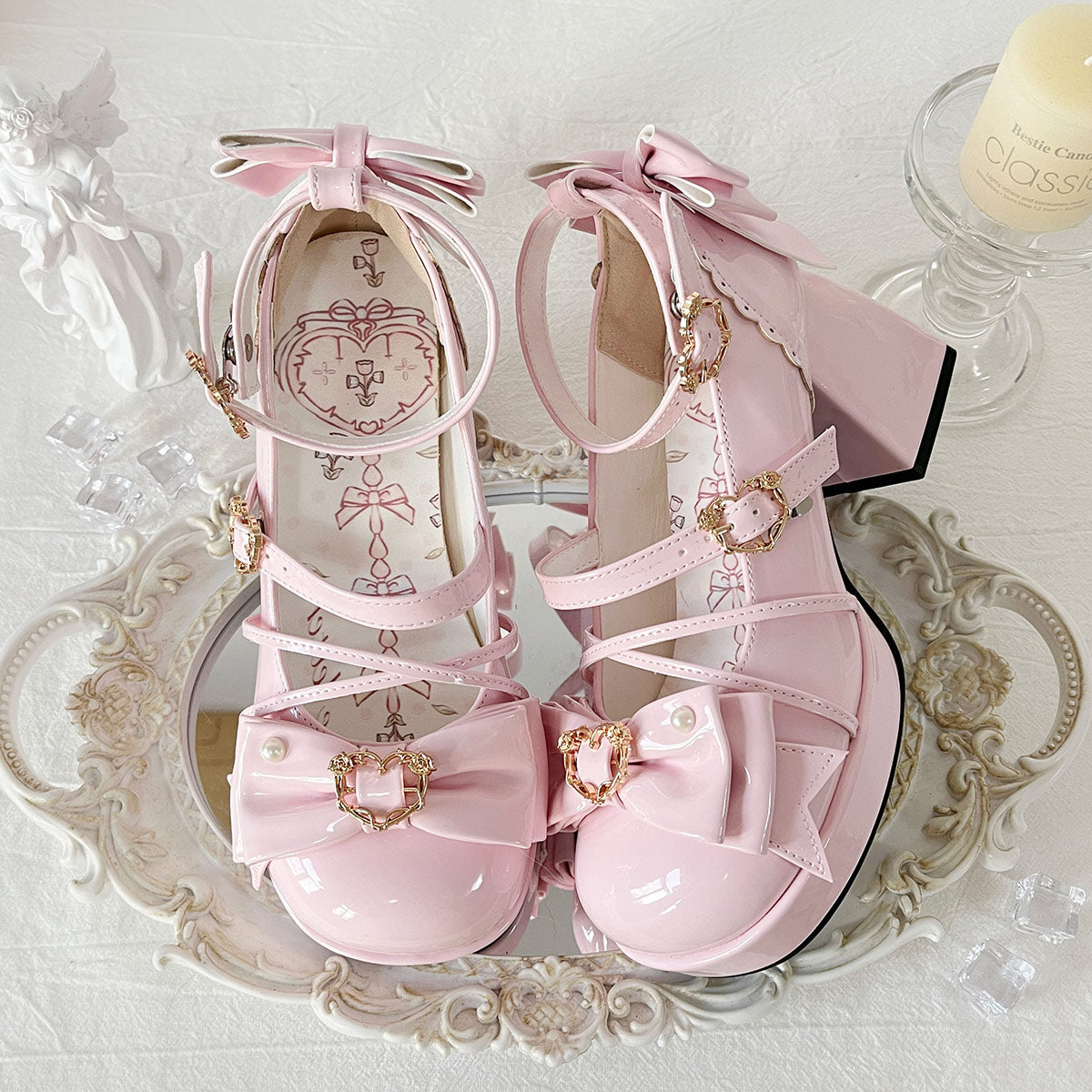 Sweet Lolita Bow High Heels Shoes SE23718
