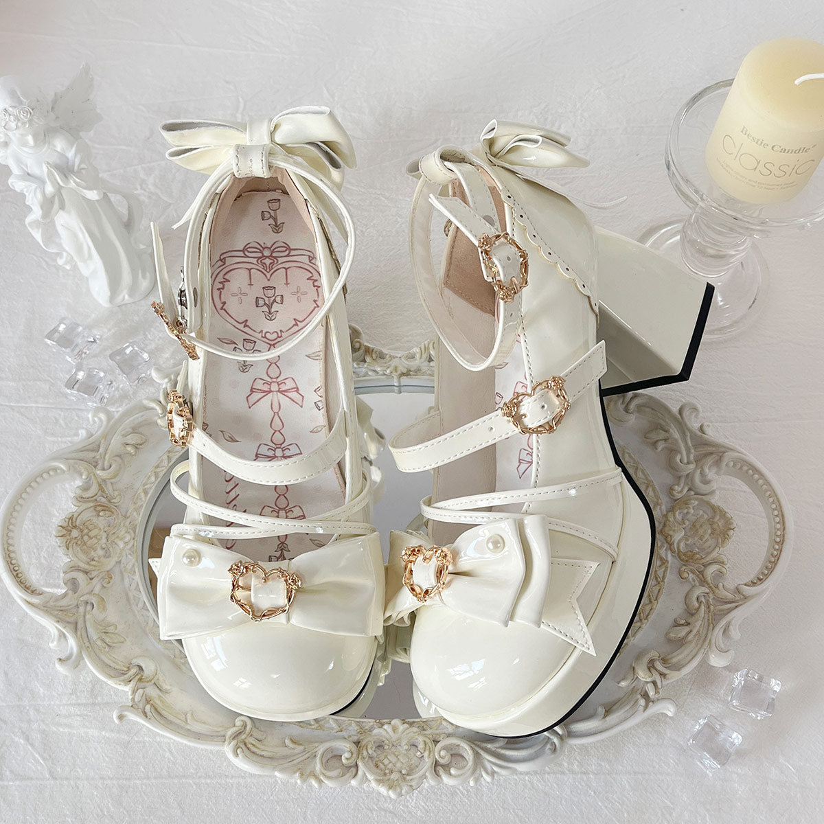 Sweet Lolita Bow High Heels Shoes SE23718