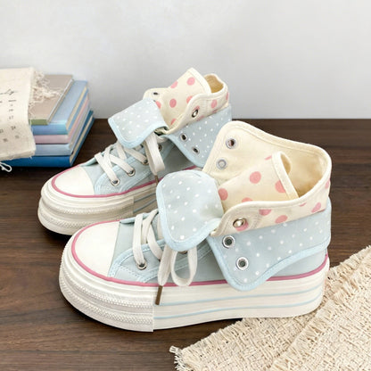 Sweet Polka-Dot Platform Canvas Shoes SE23940