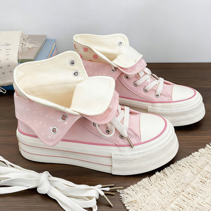 Sweet Polka-Dot Platform Canvas Shoes SE23940