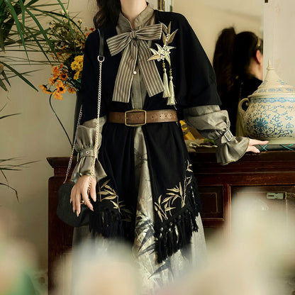 Tassel Bow Bamboo Dress Set SE23734