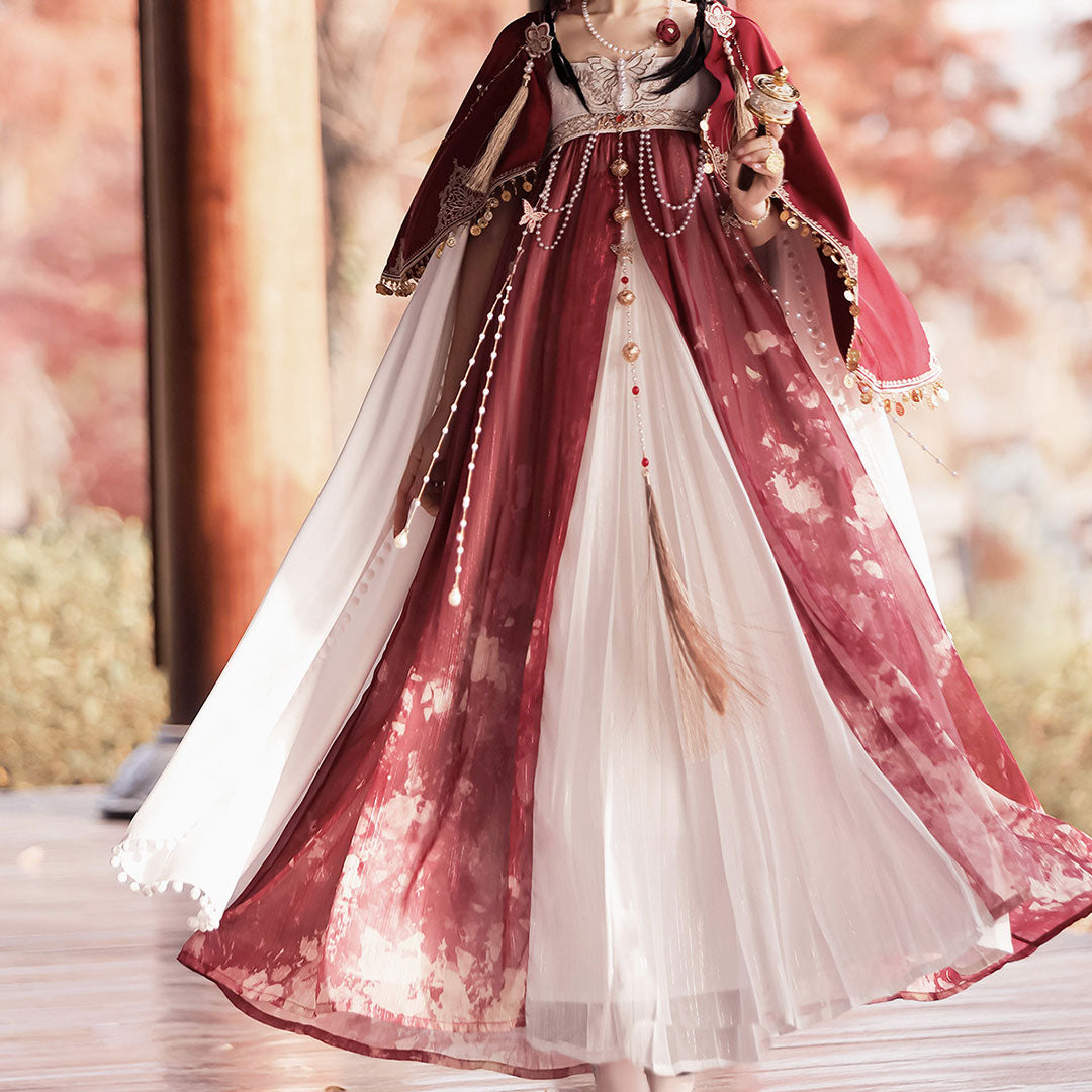 Tassel Butterfly Flower Hanfu Dress Set SE23171