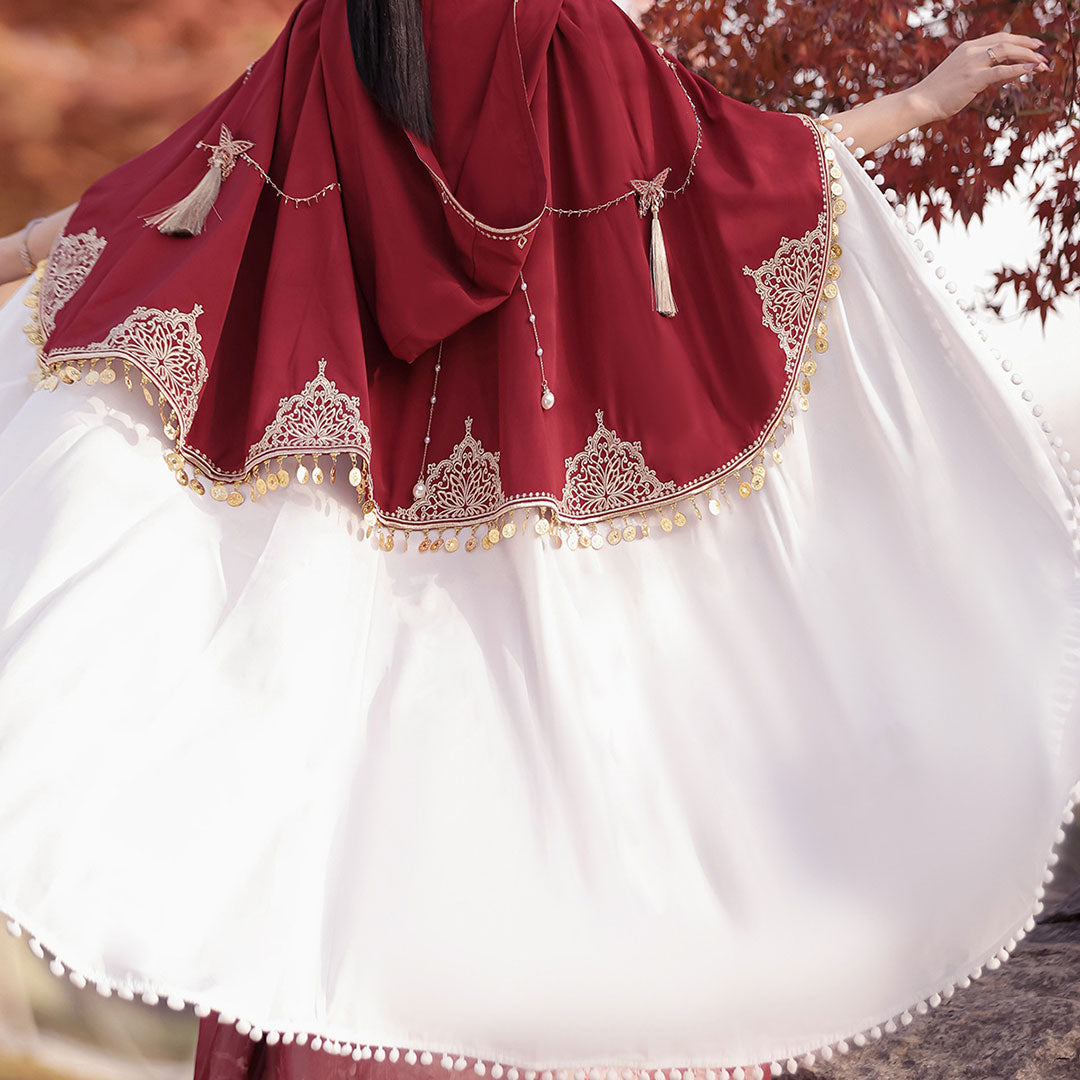 Tassel Butterfly Flower Hanfu Dress Set SE23171