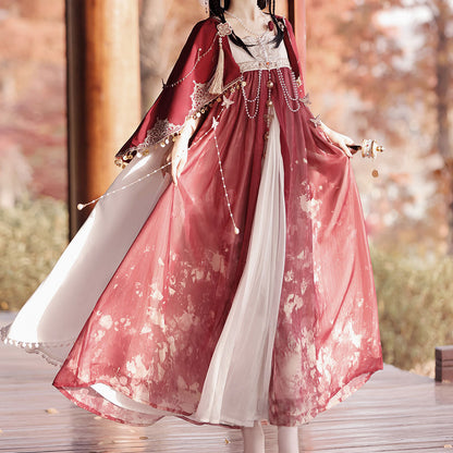 Tassel Butterfly Flower Hanfu Dress Set SE23171