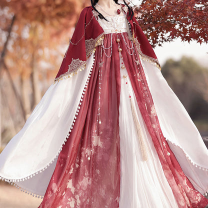 Tassel Butterfly Flower Hanfu Dress Set SE23171