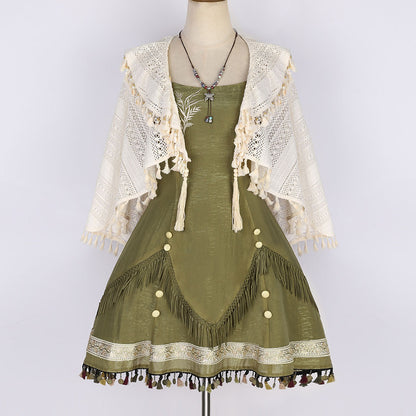Tassel Cape Dress Set SE23202