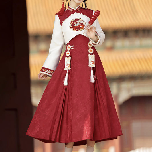 Tassel Flower Dress Hanfu Set SE23003