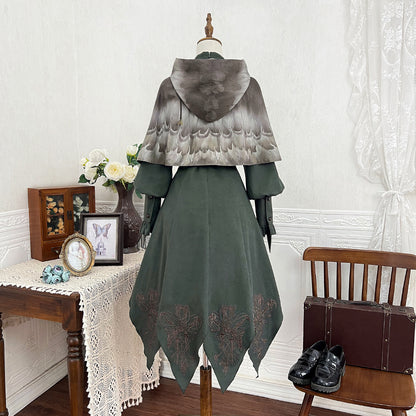 Vintage Fantasy Lolita Dress with Winged Cloak SE23795