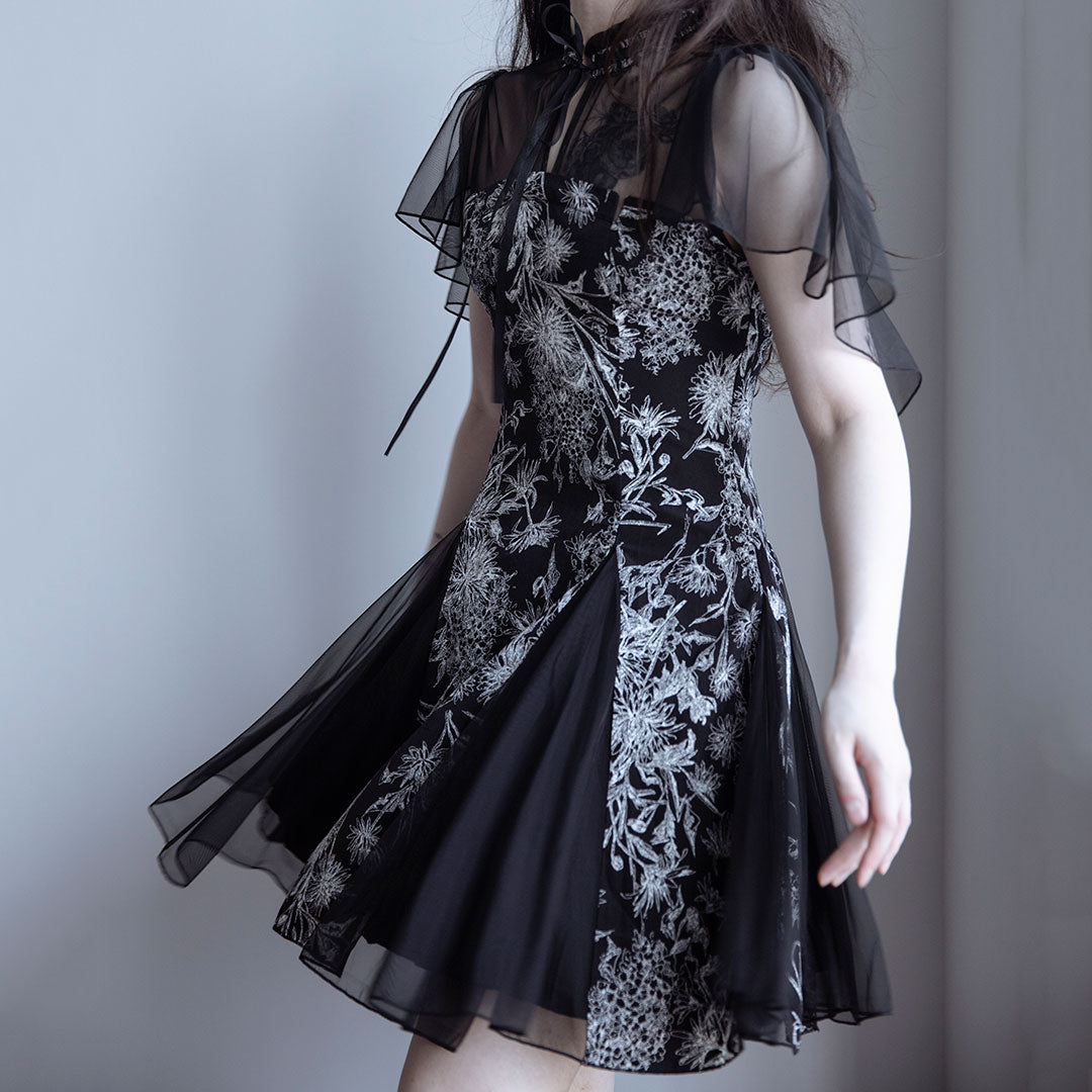 Vintage Lace Flower Cheongsam Dress SE22754