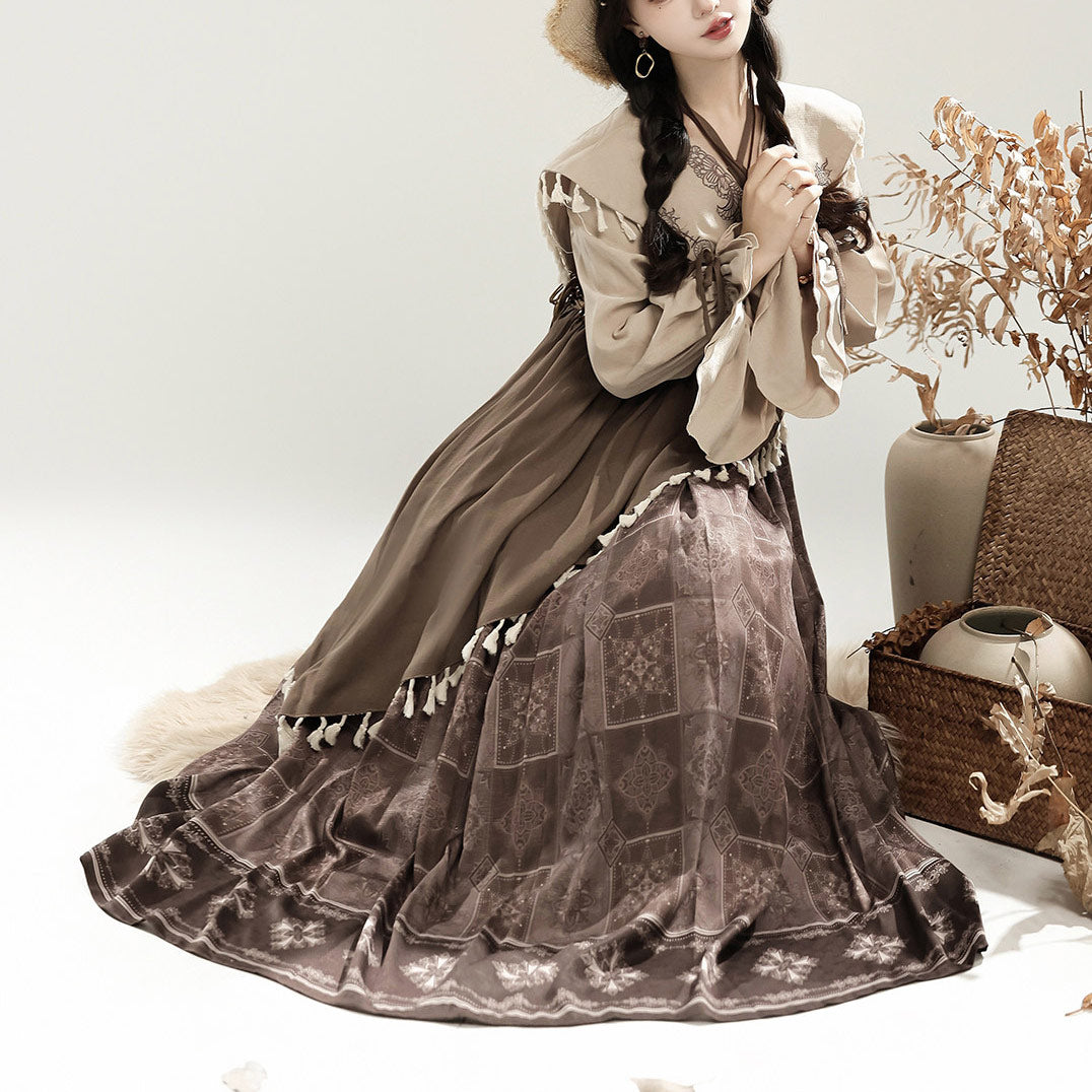 Vintage Lolita Dress Set with Fringe Detail SE23877