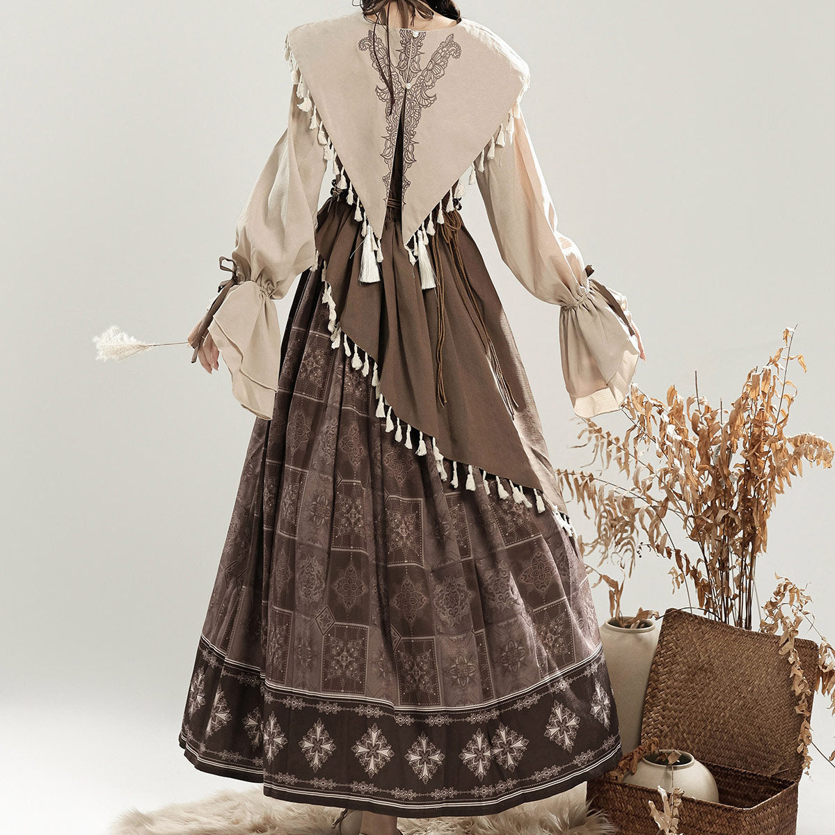 Vintage Lolita Dress Set with Fringe Detail SE23877