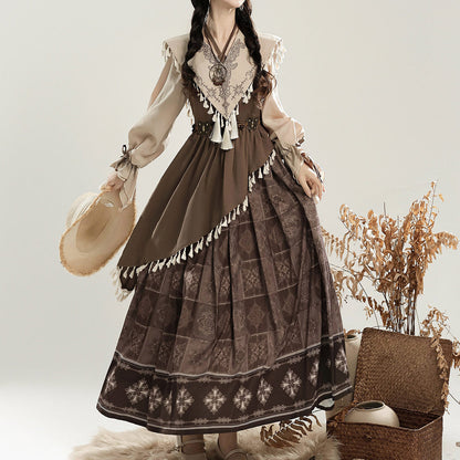 Vintage Lolita Dress Set with Fringe Detail SE23877