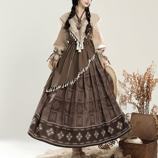 Vintage Lolita Dress Set with Fringe Detail SE23877