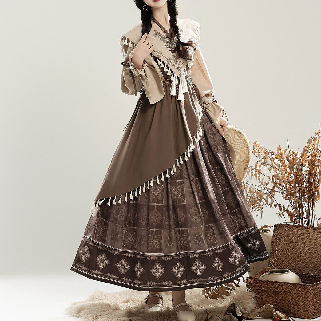 Vintage Lolita Dress Set with Fringe Detail SE23877