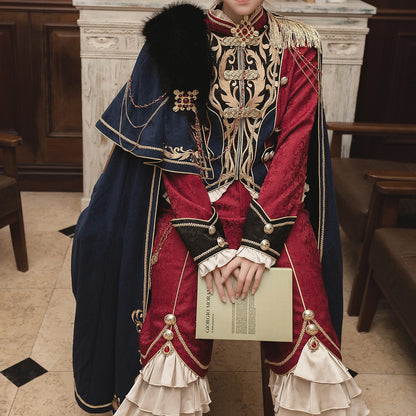 Vintage Royal Court Style Embroidered Cape Set SE23881