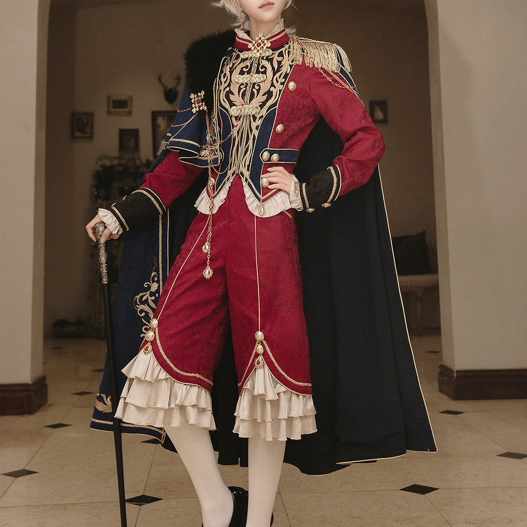 Vintage Royal Court Style Embroidered Cape Set SE23881