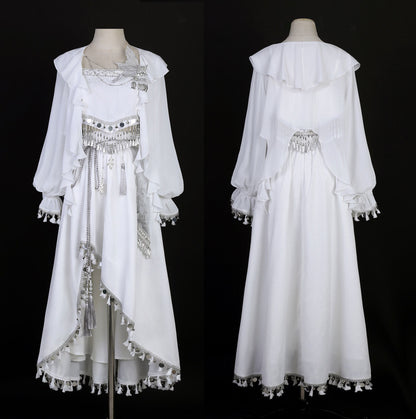 White Fringed Skirt Set SE23482