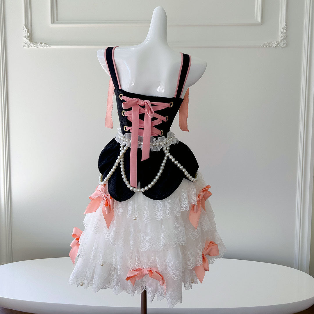 White Lace Flower Tie Dress SE22834